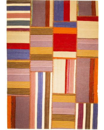 Vloerkleed Plat Geweven Kilim Patchwork
