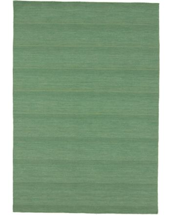 Vloerkleed Plat Geweven Kilim Loom Groen