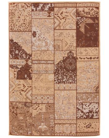 Vloerkleed Plat Geweven Kilim Patchwork Sofi Beige