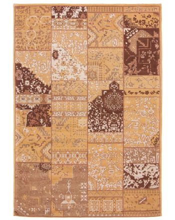 Vloerkleed Plat Geweven Kilim Patchwork Sofi Bruin