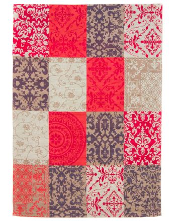 Vloerkleed Plat Geweven Kilim Patchwork Lina Rood