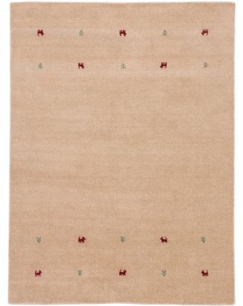 Wollen Vloerkleed Gabbeh Uni Beige