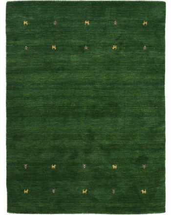 Wollen Vloerkleed Gabbeh Uni Groen
