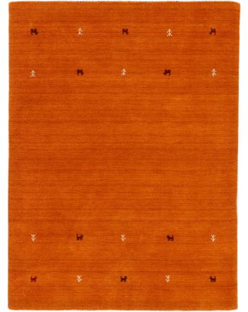 Wollen Vloerkleed Gabbeh Uni Oranje