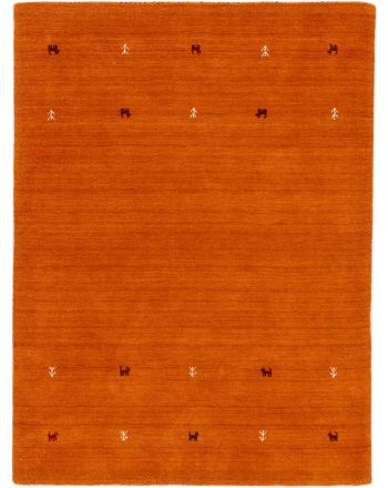 Wollen Vloerkleed Gabbeh Uni Oranje