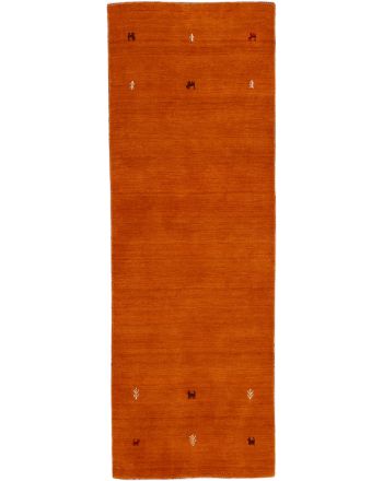 Wollen Vloerkleed Gabbeh Uni Loper Oranje