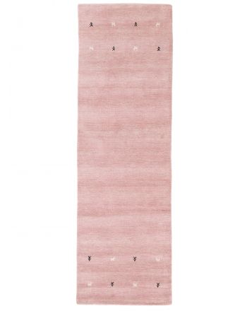 Wollen Vloerkleed Gabbeh Uni Loper Roze