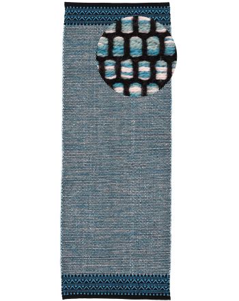 Vloerkleed Plat Geweven Kilim Mia Loper Blauw