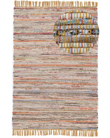 Vloerkleed Plat Geweven Kilim Chindi Geel