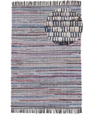 Vloerkleed Plat Geweven Kilim Chindi Grau