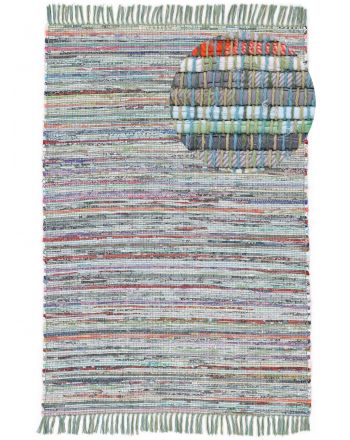 Vloerkleed Plat Geweven Kilim Chindi Grün