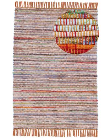 Vloerkleed Plat Geweven Kilim Chindi Oranje