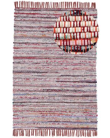 Vloerkleed Plat Geweven Kilim Chindi Rood