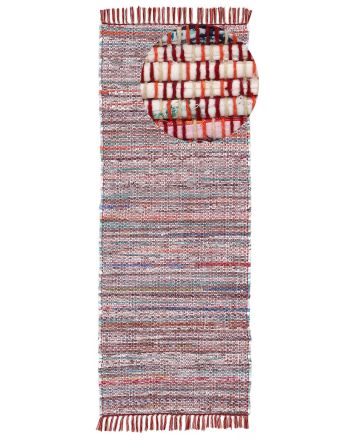 Vloerkleed Plat Geweven Kilim Chindi Loper Rood