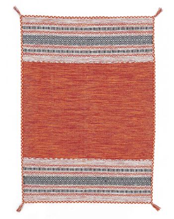 Vloerkleed Plat Geweven Kilim Azizi Oranje