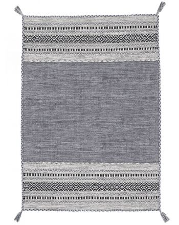 Vloerkleed Plat Geweven Kilim Azizi Grijs