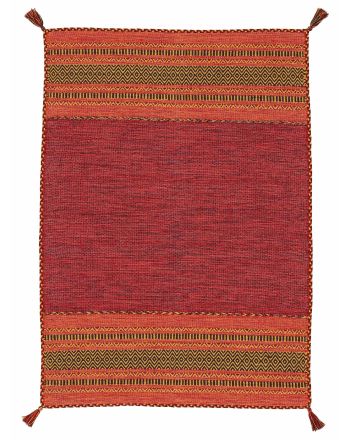 Vloerkleed Plat Geweven Kilim Azizi Rood