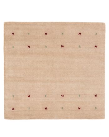 Wollen Vloerkleed Gabbeh Uni vierkant Beige