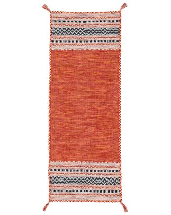 Vloerkleed Plat Geweven Kilim Azizi Loper Oranje