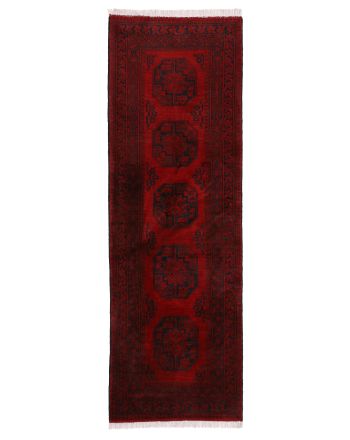 Vloerkleed Afghan Akhche Loper Rood