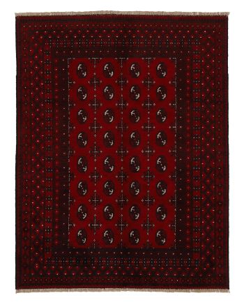 Vloerkleed Afghan Akhche Bokhara Rood