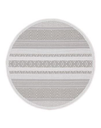 In- & Outdoor Vloerkleed Boho rond Beige