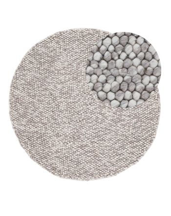 Wollen Vloerkleed Calo rond Beige