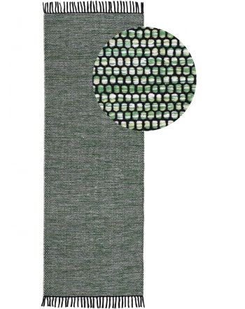 Vloerkleed Plat Geweven Kilim Nadi Loper Groen