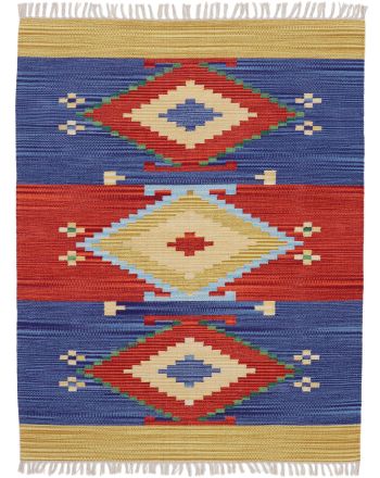 Vloerkleed Plat Geweven Kilim Svea Veelkleurig