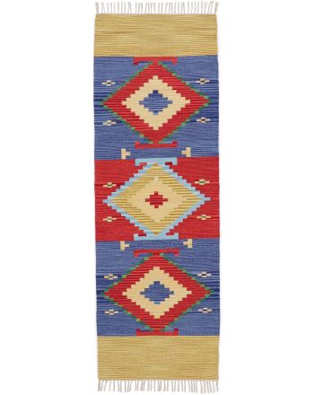 Vloerkleed Plat Geweven Kilim Svea Loper Veelkleurig