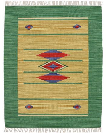 Vloerkleed Plat Geweven Kilim Nilay Groen