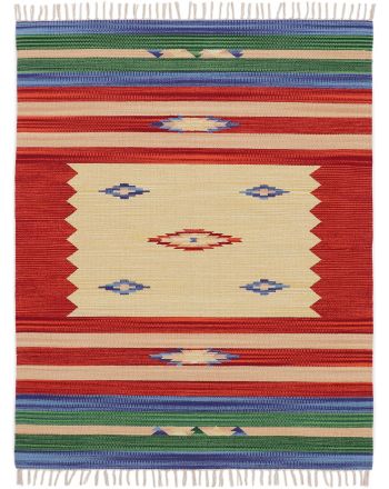 Vloerkleed Plat Geweven Kilim Mira Rood