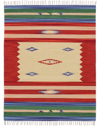 Vloerkleed Plat Geweven Kilim Mira Rood