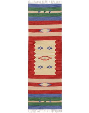 Vloerkleed Plat Geweven Kilim Mira Loper Rood