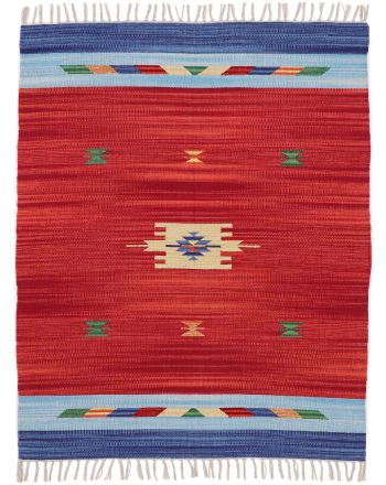 Vloerkleed Plat Geweven Kilim Amal Rood