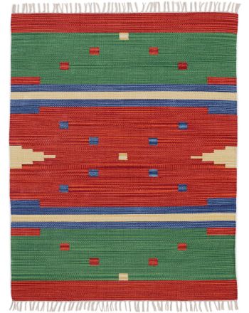 Vloerkleed Plat Geweven Kilim Amar Rood