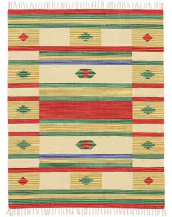 Vloerkleed Plat Geweven Kilim Mirza Geel