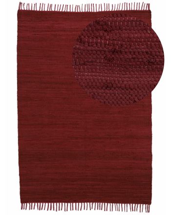 Vloerkleed Plat Geweven Kilim Chindi Uni Purper