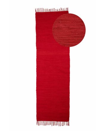 Vloerkleed Plat Geweven Kilim Chindi Loper Rood