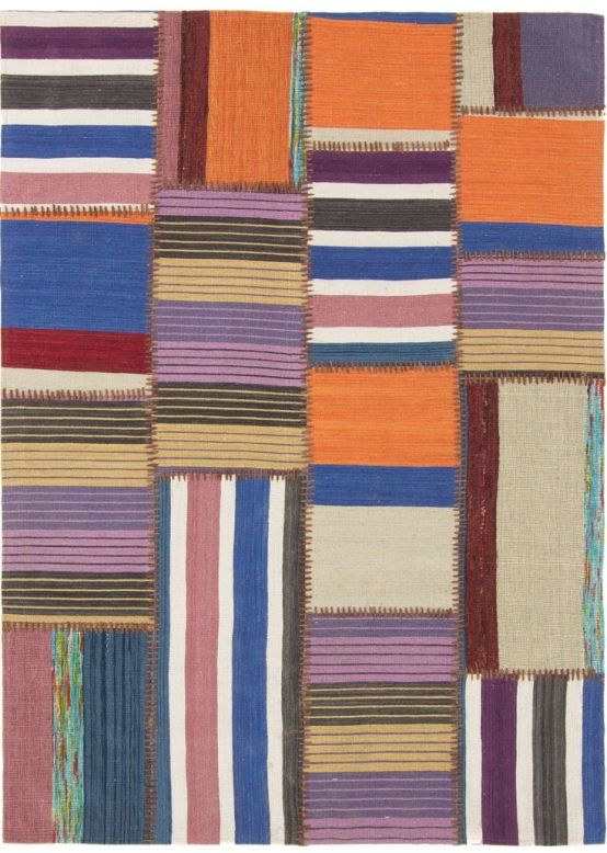 Vloerkleed Plat Geweven Kilim Patchwork