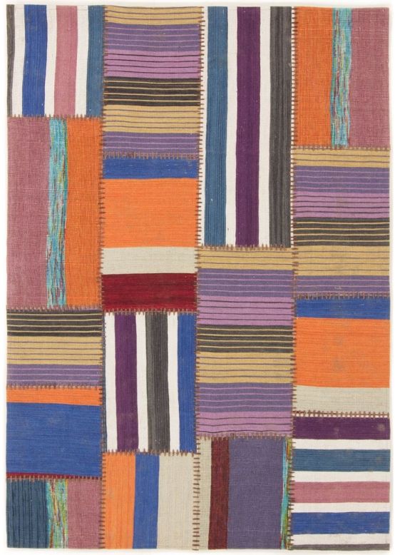 Vloerkleed Plat Geweven Kilim Patchwork