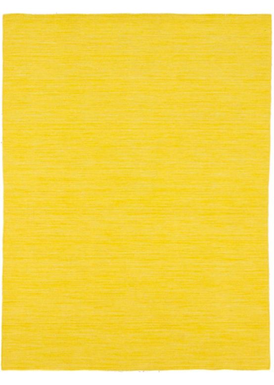 Vloerkleed Plat Geweven Kilim Loom Geel