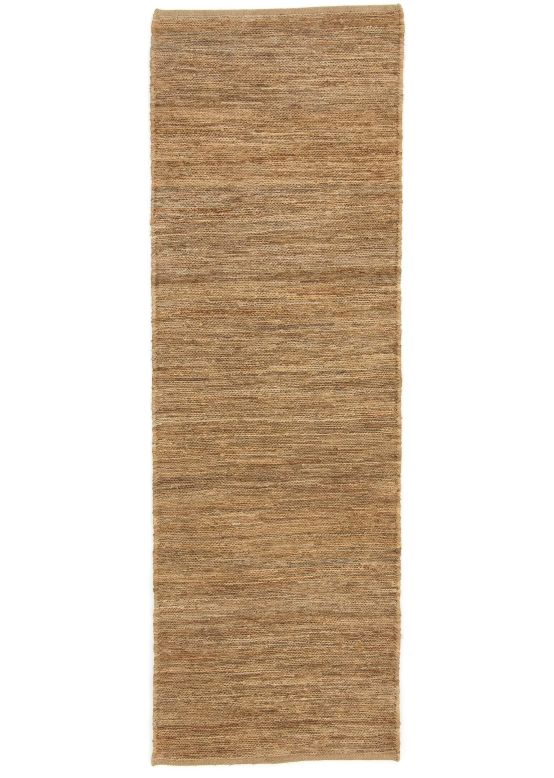 Vloerkleed Plat Geweven Kilim Jute Loper Beige