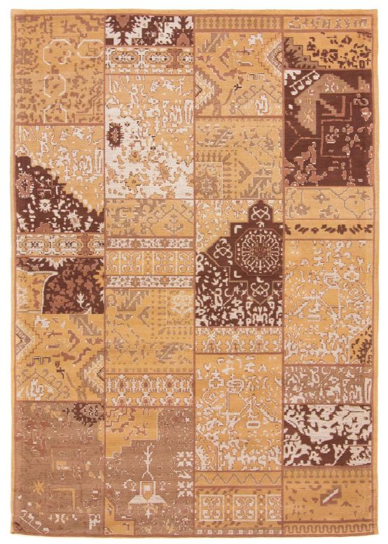 Vloerkleed Plat Geweven Kilim Patchwork Sofi Bruin