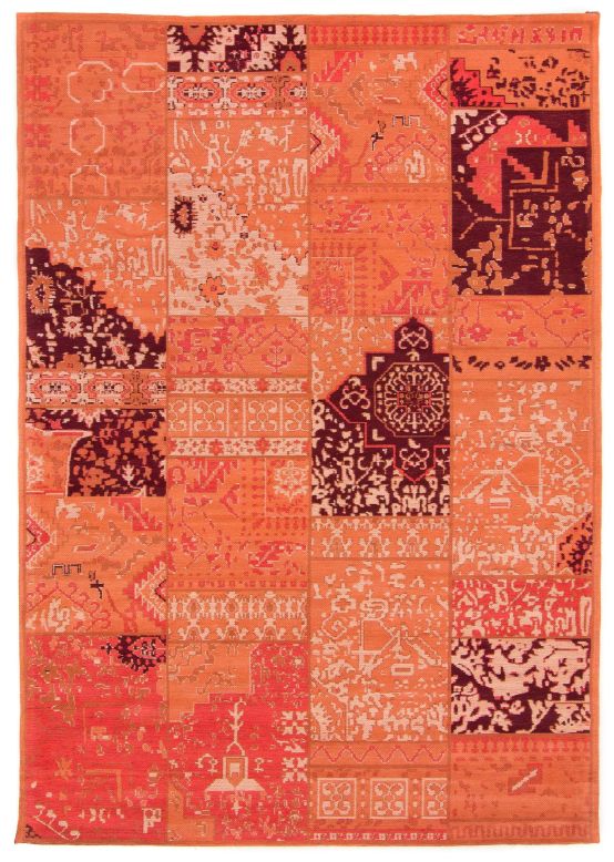 Vloerkleed Plat Geweven Kilim Patchwork Sofi Rood