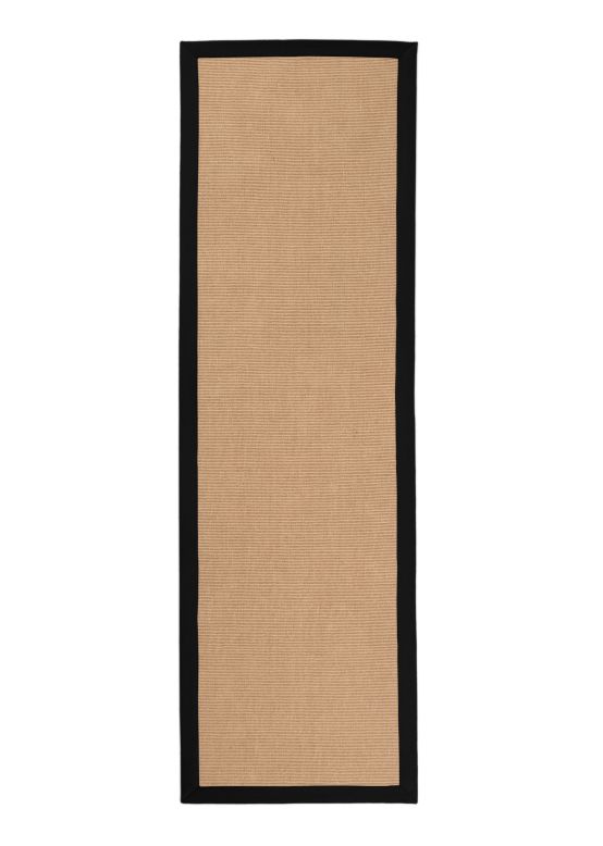 Vloerkleed Sisal Loper Zwart