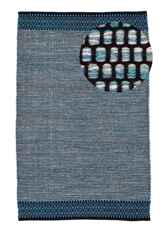 Vloerkleed Plat Geweven Kilim Mia Blauw