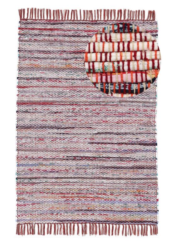 Vloerkleed Plat Geweven Kilim Chindi Rood