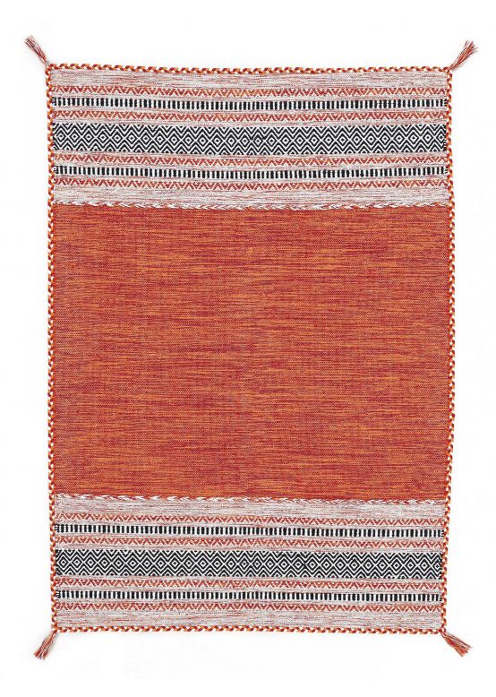 Vloerkleed Plat Geweven Kilim Azizi Oranje