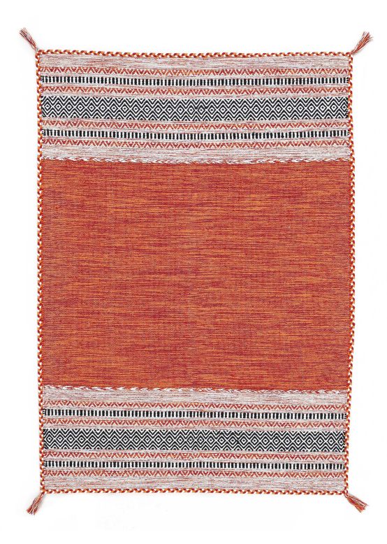 Vloerkleed Plat Geweven Kilim Azizi Oranje